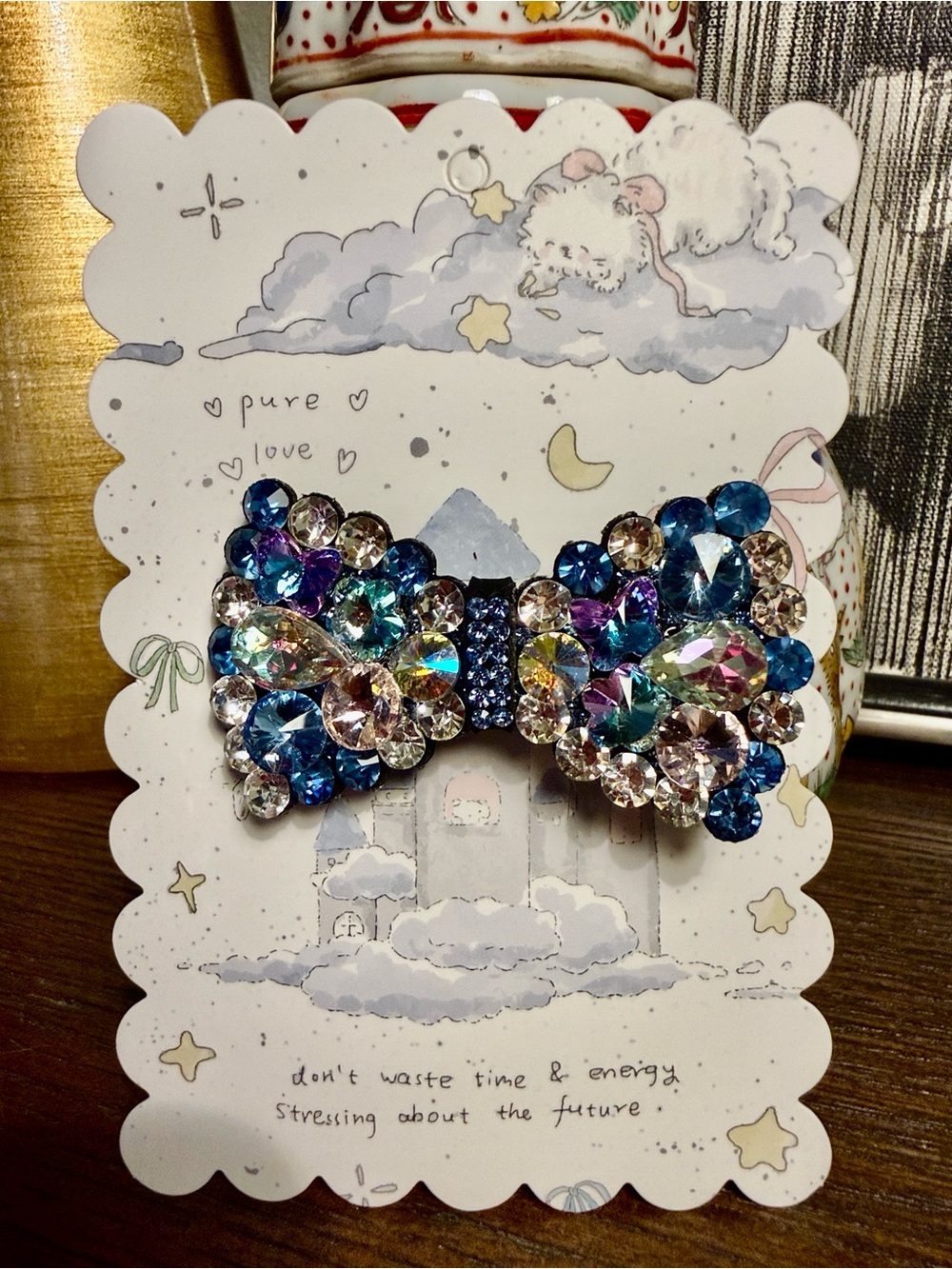 Sparkling Crystal BLING K9 Bow Hair Clip